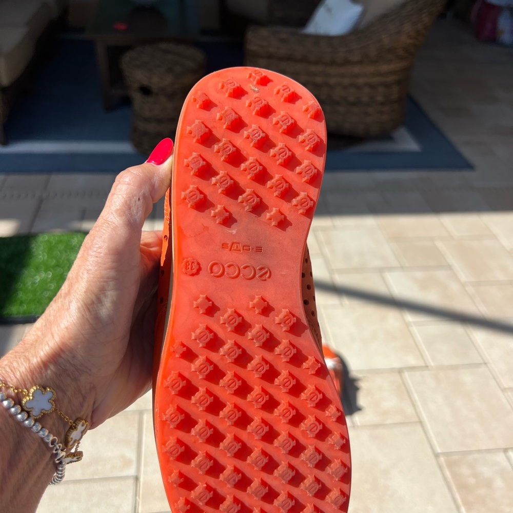 ECCO Bright Orange Casual Golf Sneakers-Womens Size 38 - Picture 5 of 8